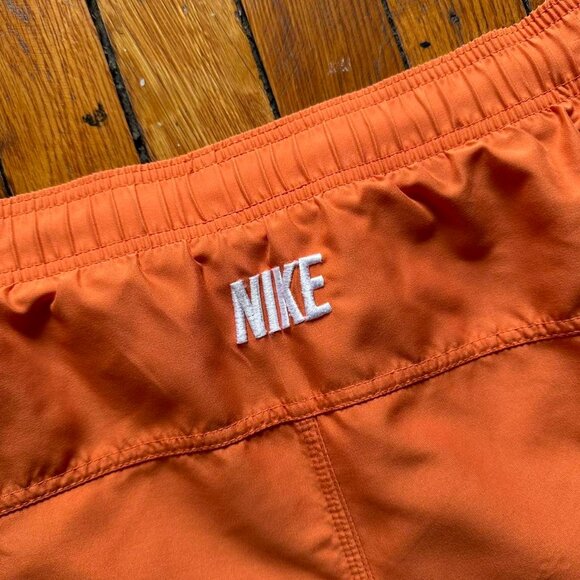 Vintage Y2K Nike Swim Trunks Lined Size L Men Orange White Embroidered‎ Logo - Picture 7 of 7